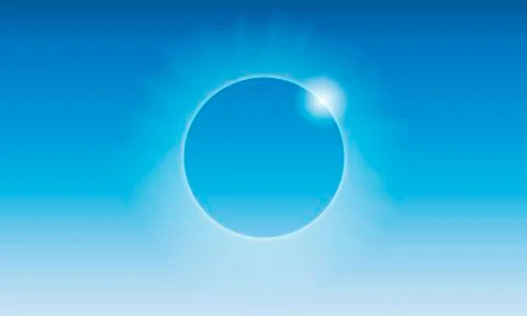 A solar eclipse in a blue sky Ilustração Stock