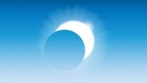 Solar eclipse in the blue sky Stock Illustration