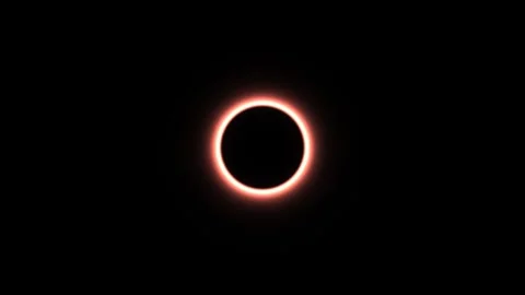 Solar eclipse with bright ring in dark sky Stock Footage 338005506
