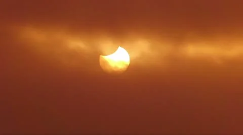 Solar Eclipse C33 Timelapse x4 Stock Footage 11104142