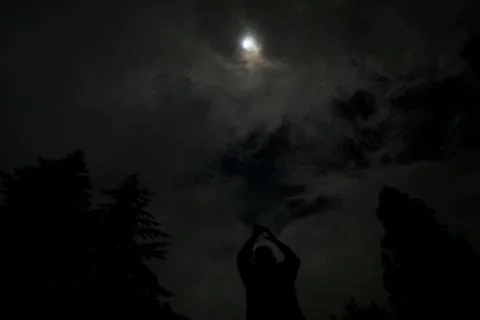Solar eclipse in Chile and Argentina, Gorbea - 14 Dec 2020 Fotos Stock