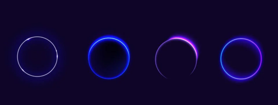 Solar eclipse circles showing moon covering sun Stock Illustration