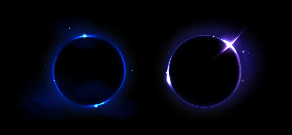 Solar eclipse circles showing moon covering sun 스톡 일러스트