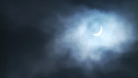 Solar Eclipse in a cloudy dark Gothic sky Video stock 112521769