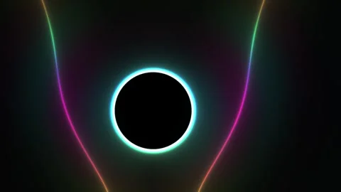Solar Eclipse with Colorful Light Trails. Stock Footage 337517799