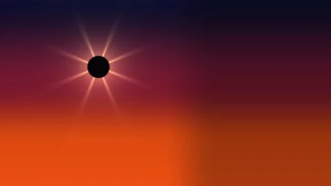 Solar Eclipse Copy Space Background Seamless Loop Stock Footage 342672836