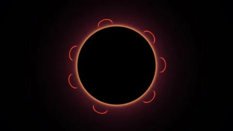 Solar Eclipse Corona Loop Solar eclipse corona highlights the beauty Stock Footage 343430097