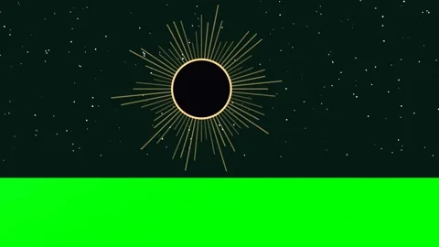 Solar Eclipse With Corona Ring Revealed on Green Screen Stock Footage 342000946