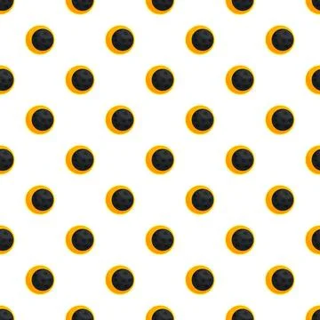 Solar eclipse cosmic pattern with moon covering sun Stock Illustration