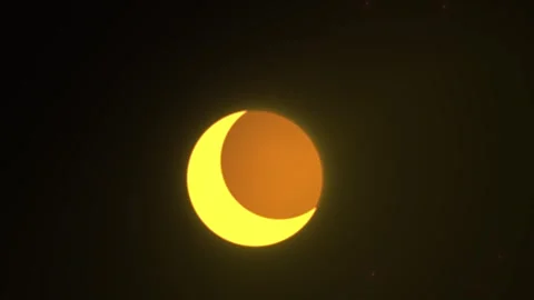 Solar Eclipse in the Dark Sky. Stock Footage 335115703