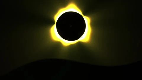 Solar Eclipse in Dark Sky View. Stock Footage 335427359