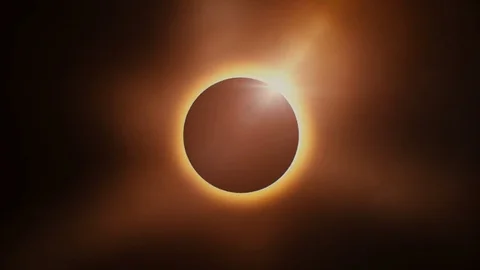 Solar eclipse with diamond ring effect Stock Footage 77589271