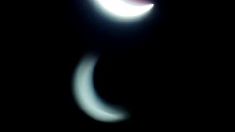 Solar eclipse in the Dubai desert. almost anular phase, full of the Stock Footage 135710684