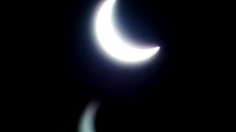 Solar eclipse in the Dubai desert. almost anular phase, full of the Stock Footage 135710749