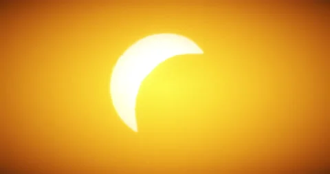 Solar Eclipse During Sunset Stock Footage 230901068