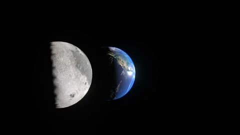 Solar eclipse. Earth and Moon animation. Stock Footage 170396366