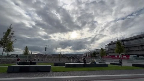 Solar eclipse from Ebrington square, Co Londonderry Stock Footage 342072004