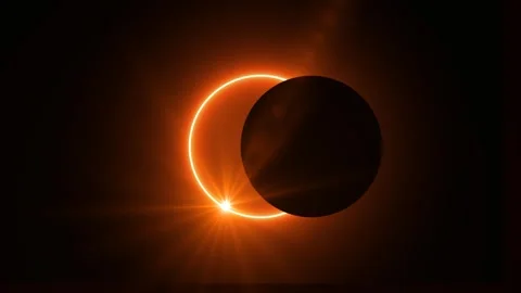 Solar eclipse effect green screen background Stock Footage 273073154