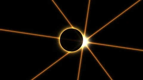 Solar Eclipse Energy Pulse Overlay Seamless Loop Stock Footage 342672932