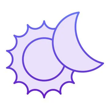 Solar eclipse flat icon. Astronomy violet icons in trendy flat style. The sun Ilustração Stock