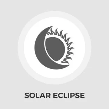 Solar eclipse flat icon Stock Illustration