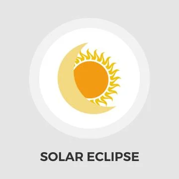 Solar eclipse flat icon Illustrazione stock