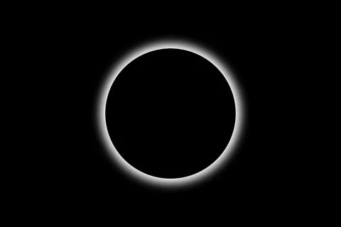 Solar eclipse. Full moon or lunar with light on sky in dark at night sky back Fotos Stock