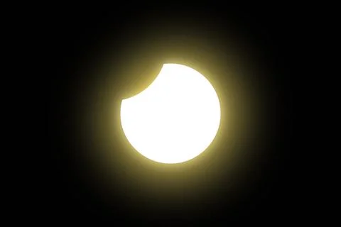 Solar eclipse. Full moon or lunar with light on sky in dark at night sky back Stock Photos