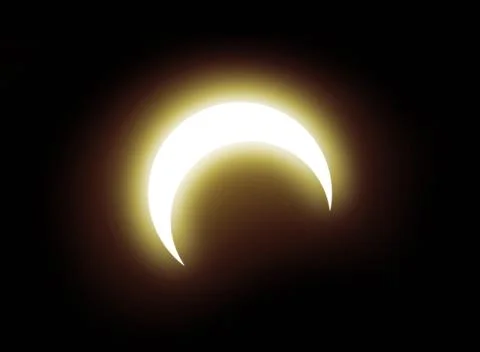 Solar eclipse. Full moon or lunar with light on sky in dark at night sky back Stock Photos