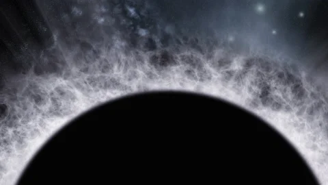 Solar eclipse, galaxy and nebula in deep outer space Stock Footage 166830211