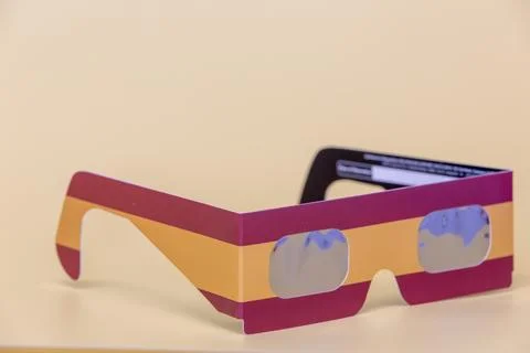 Solar eclipse glasses providing essential eye protection Stock Photos