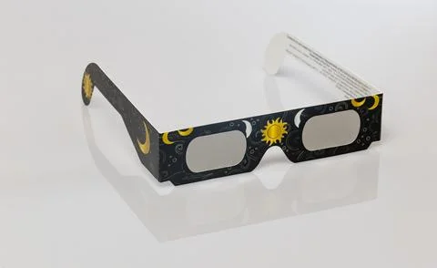 Solar eclipse glasses providing eye protection for viewing astronomy Stock Photos