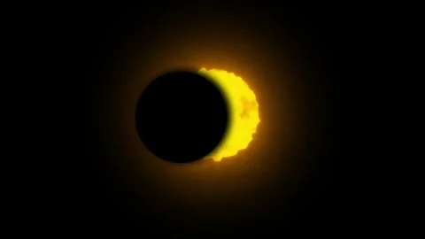Solar eclipse with glowing corona effect Stock Footage 309920272