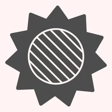 Solar eclipse glyph icon. Full lunar spot on sun in skyscape. Astronomy vector イラスト素材