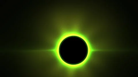 Solar Eclipse with Green Corona Light. Stock Footage 334685819