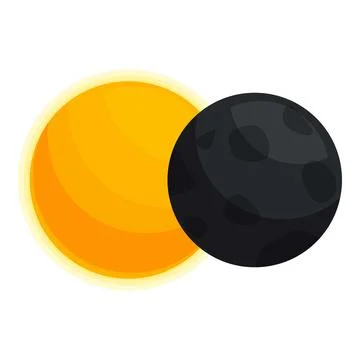 Solar eclipse happening with moon covering sun Ilustração Stock