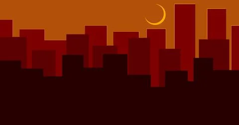 A solar eclipse has overtaken the city Stock Illustration
