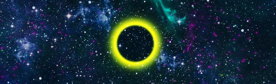 Solar eclipse high definition star field background . Starry outer space back Stock Illustration