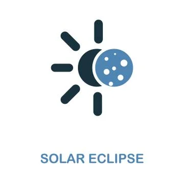 Solar Eclipse icon in 2 color design. Pixel perfect simple pictogram solar Stock Illustration