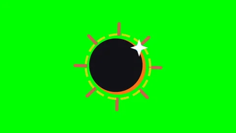 Solar eclipse icons grid animation on green screen background Stock-Footage 347142637