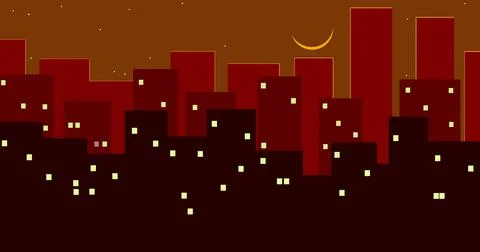 A solar eclipse illuminated the city 스톡 일러스트