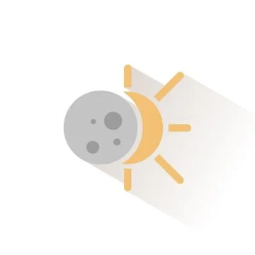 Solar eclipse. Isolated color icon. Weather vector illustration Stock Illustration