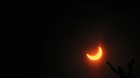 Solar Eclipse January 4 2011 1 Stock Footage 1003257