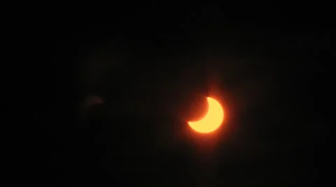 Solar Eclipse January 4 2011 2 Stock Footage 1003271
