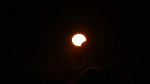 The solar eclipse from La Palma, Spain, La Palma (Canarias), ES - 08 Apr 2024 Stock Footage 271310342
