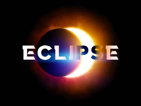 Solar eclipse with lettering Eclipse A Solar eclipse with lettering Eclips... Stock Photos