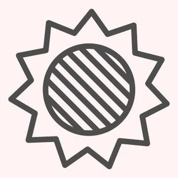 Solar eclipse line icon. Full lunar spot on sun in skyscape. Astronomy vector イラスト素材