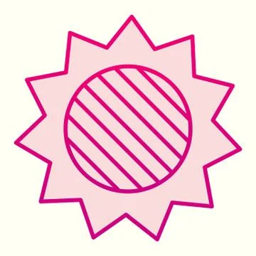 Solar eclipse line icon. Full lunar spot on sun in skyscape. Astronomy vector Ilustração Stock