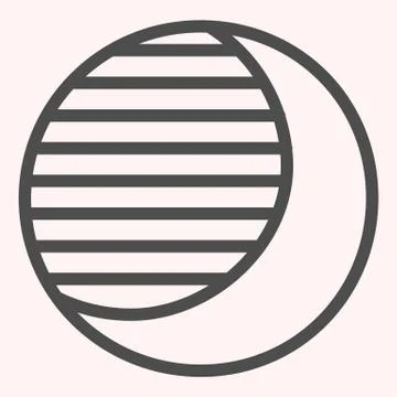 Solar eclipse line icon. Satellite shadow and sun. Astronomy vector design Stock Illustration