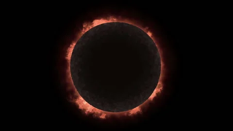 Solar eclipse loopable with alpha Stock Footage 119525730